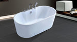 Contemporary free standing bath tub equipped with matching accessories for a complete setup in Malaysia.