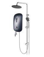 Alpha Instant Water Heater S18e c/w Rain Shower - Metal Black