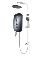 Alpha Instant Water Heater S18i c/w Rain Shower - Metal Black