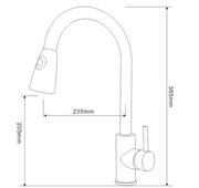 Single Lever Pull-Down Pillar Sink Mixer - Satin