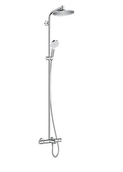 Crometta S Showerpipe 240 1 Jet Eco with Single Lever Bath Thermostat (5265648517282)