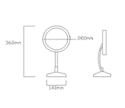 LED Magnifying Mirror - Black & Gold