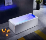 Sleek white waterfall massage bath tub Malaysia with ergonomic structure