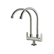 Brass Satin Quater Turn Pillar Sink Tap (5021120725037)