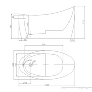 Detailed blueprint of modern oval free standing bath tub ideal for contemporary bathroom aesthetics