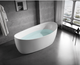 Front view of the elegant free standing massage bath tub with gentle contours and glossy finish in Malaysia.